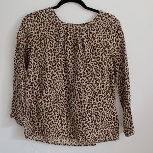 🍄 3 for $18 J.Crew Linen Cheetah Leopard top